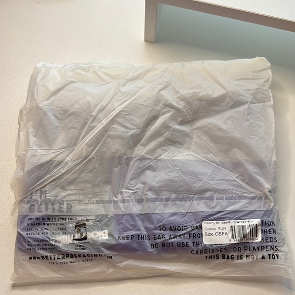 Blackmilk Purple Sporty Stripes Hosiery - Picture 2 of 2